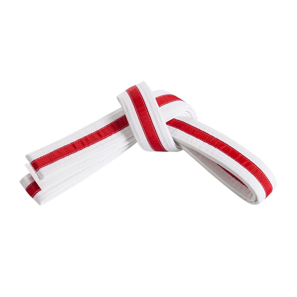 Double Wrap Striped White Belt