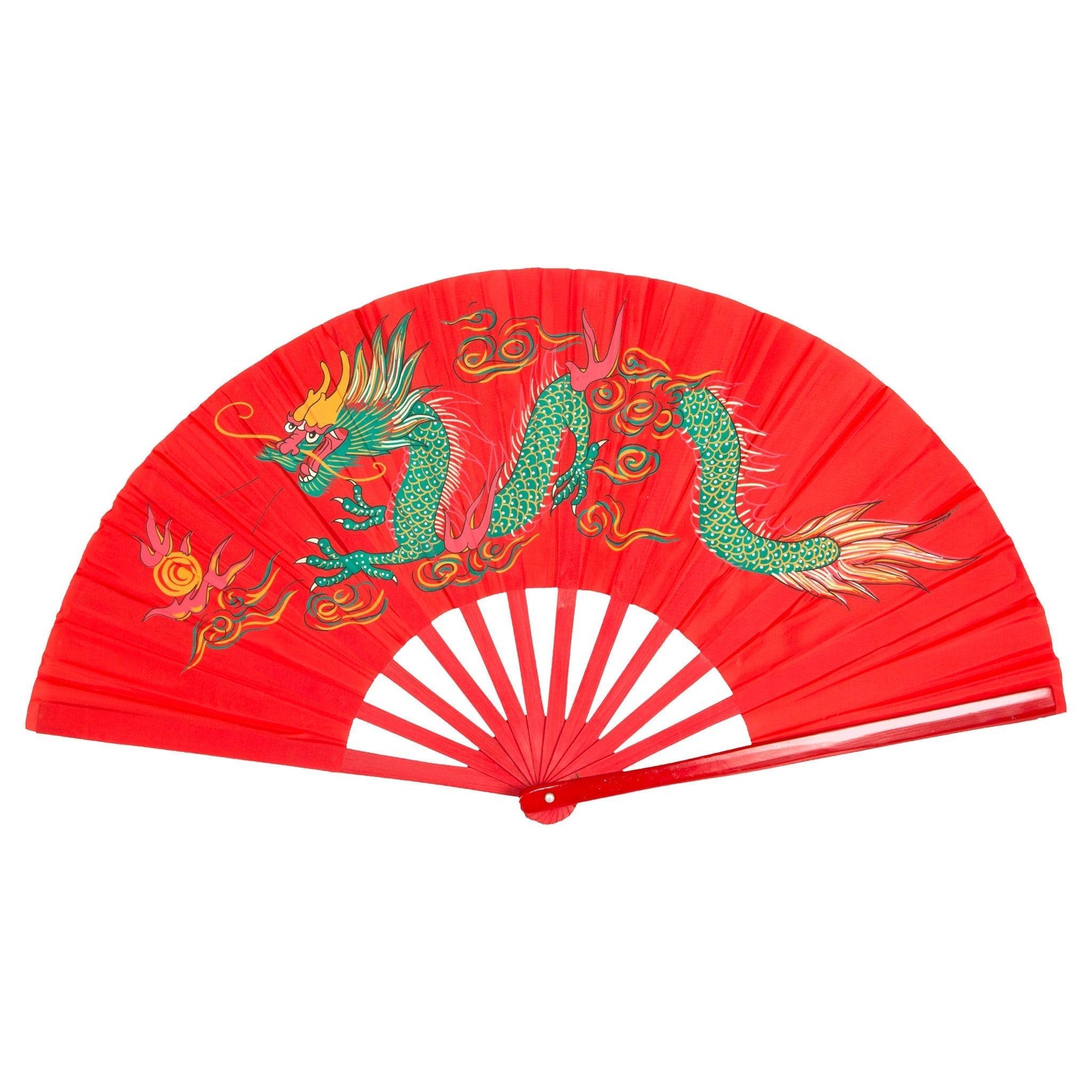 Bamboo Dragon Fighting Fan 13" - Violent Art Shop