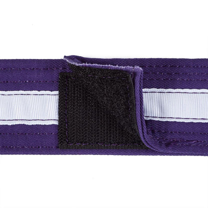 Adjustable White Striped Belt