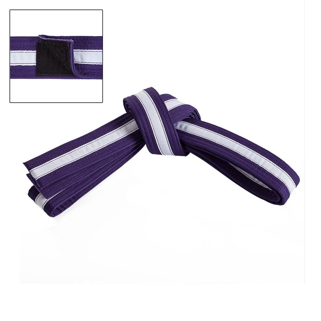 Adjustable White Striped Belt