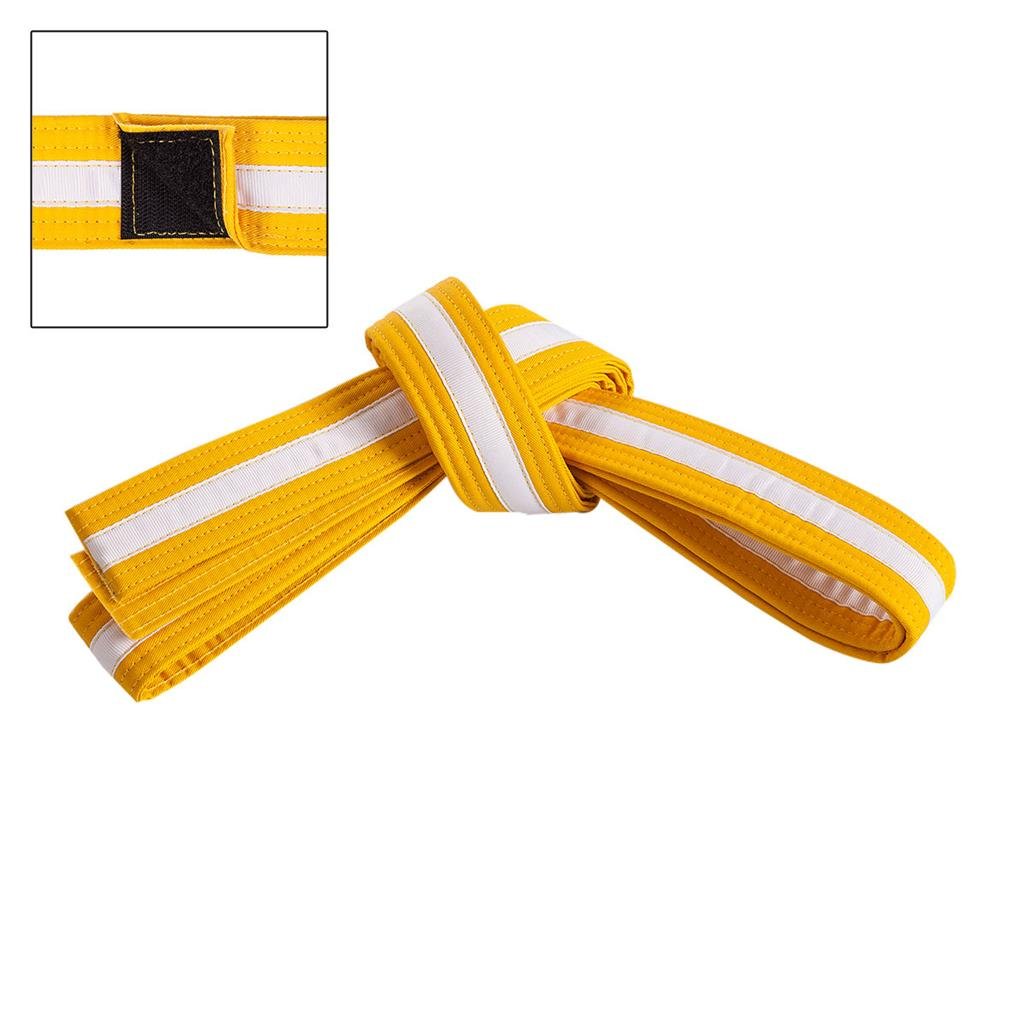 Adjustable White Striped Belt