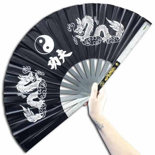 Black Steel Kung Fu Fan - Violent Art Shop